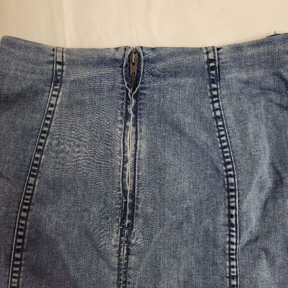FREE PEOPLE modern femme stretch light denim‎ micro mini skirt 6 - Picture 8 of 13